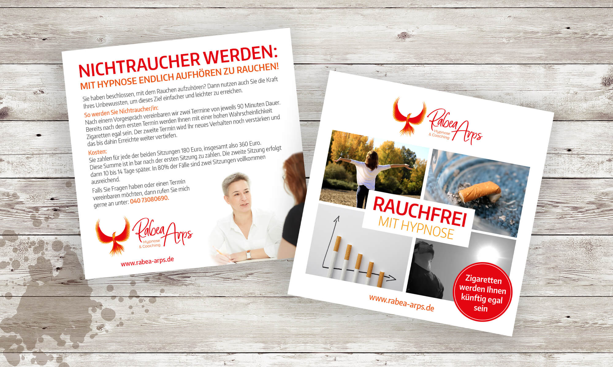 Rabea Arps - Flyer "Rauchfrei Hypnose"